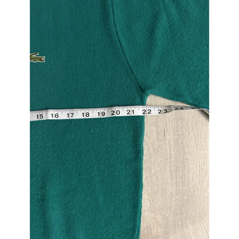 Izod Lacoste Vintage V-Neck Acrylic Sweater, 70-80's Made In USA Kelly Green L